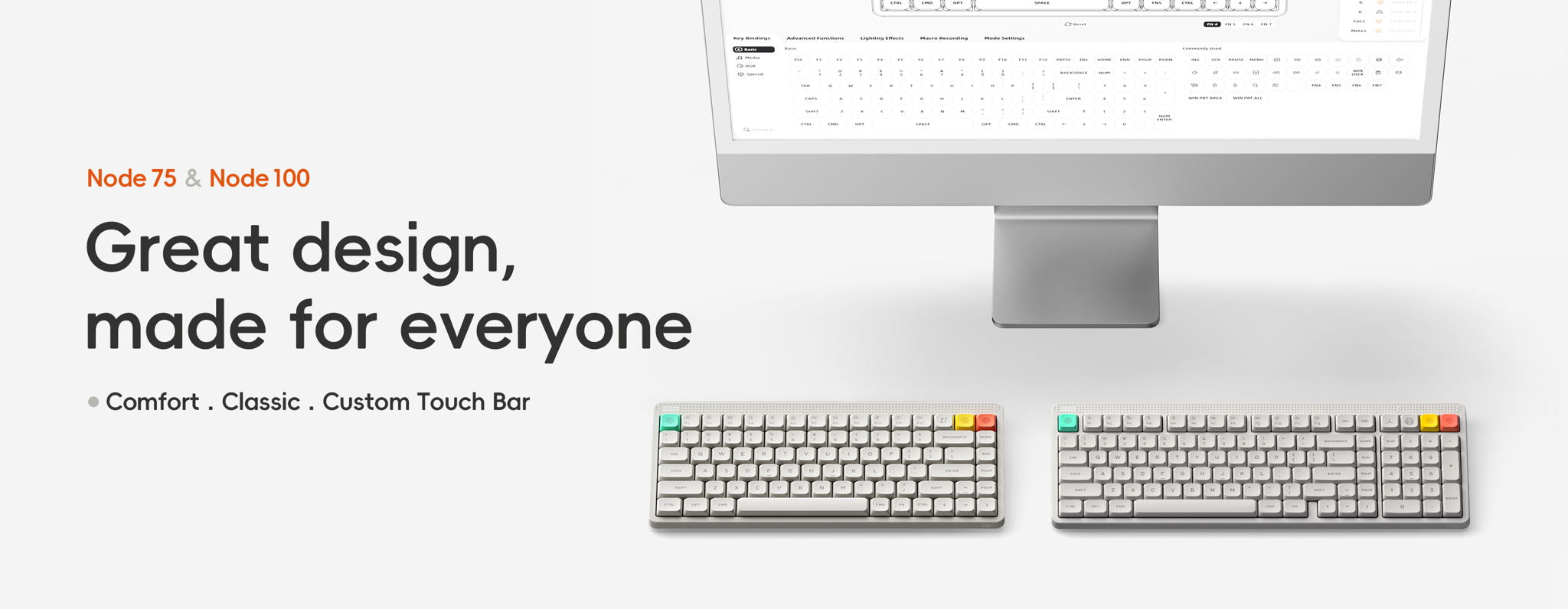 Nuphy Node 100 Low Profile (Black) (ISO-DE) Keyboard