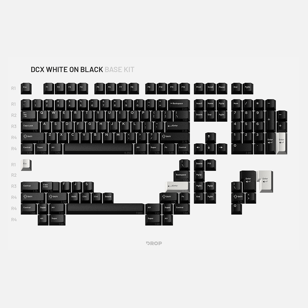 DCX White on Black Keycap Set - InputGear DE