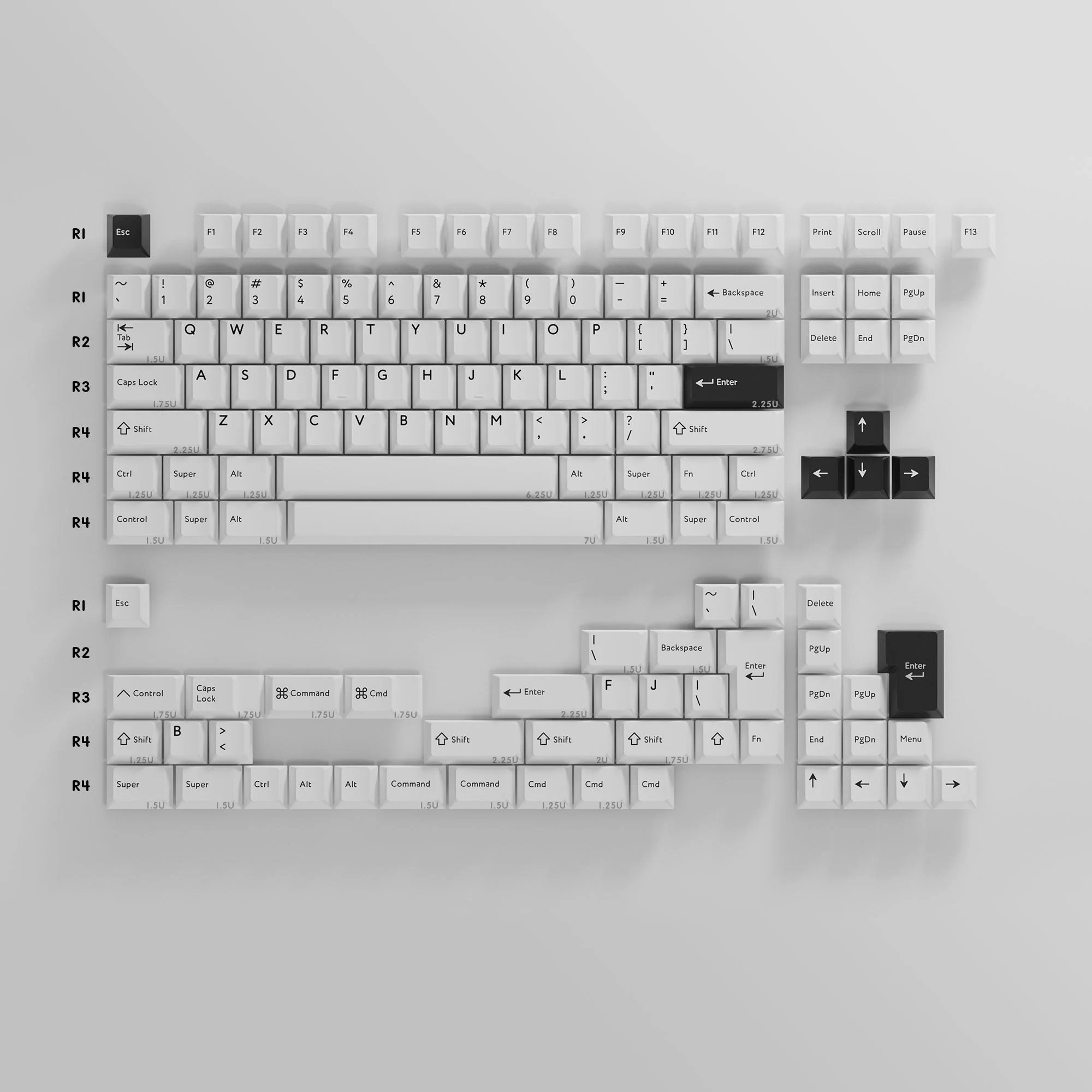 PBTFans Black on White Keycap Set - InputGear DE